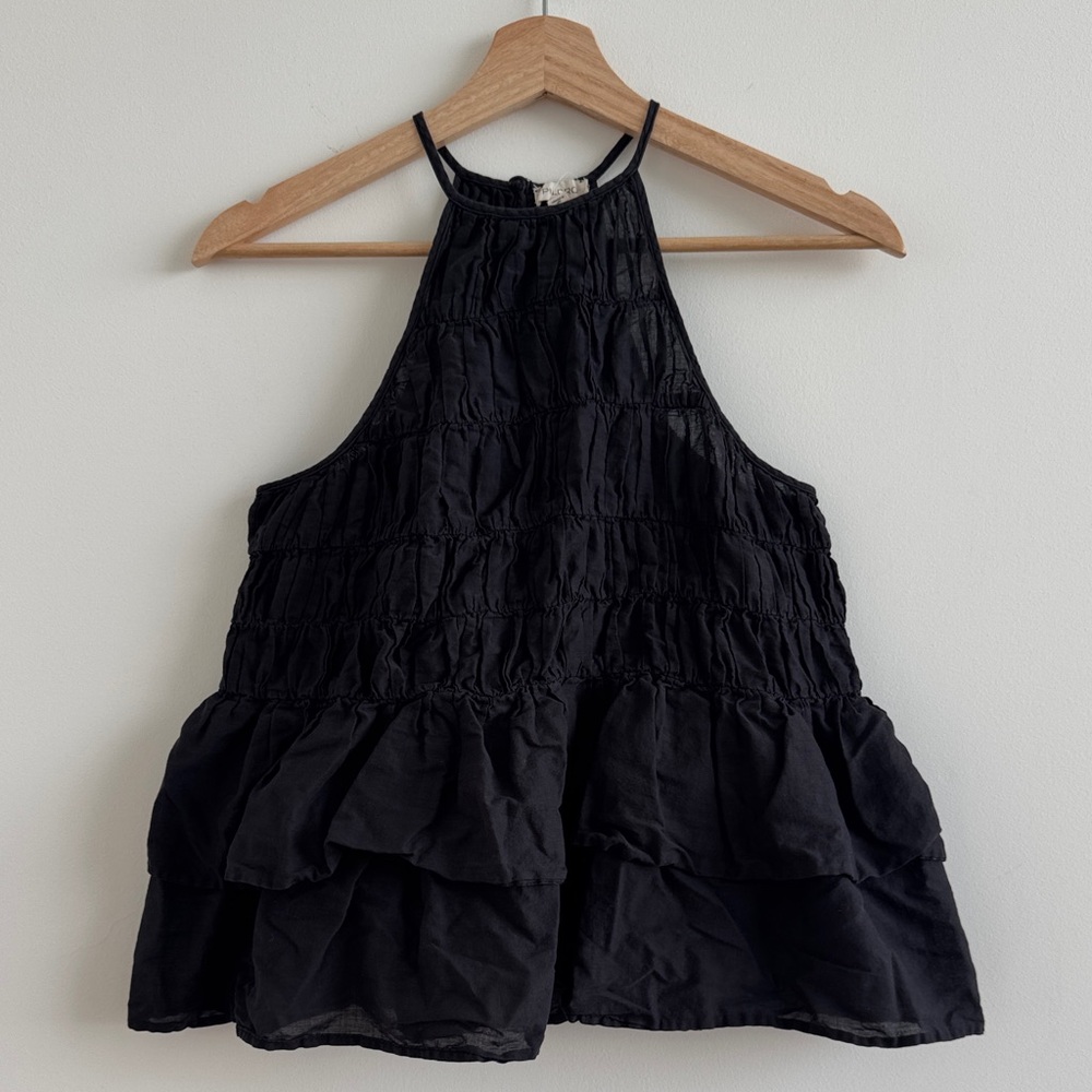 Pilcro 100% Cotton Ruffles Sleeveless Top
